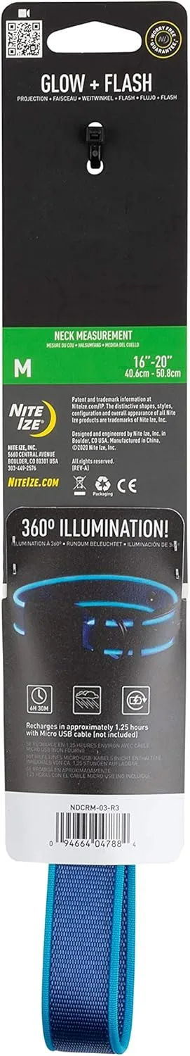 Nite Ize NiteDog Rechargeable LED Collar - Light Up Dog Collar with Durable Metal Buckle