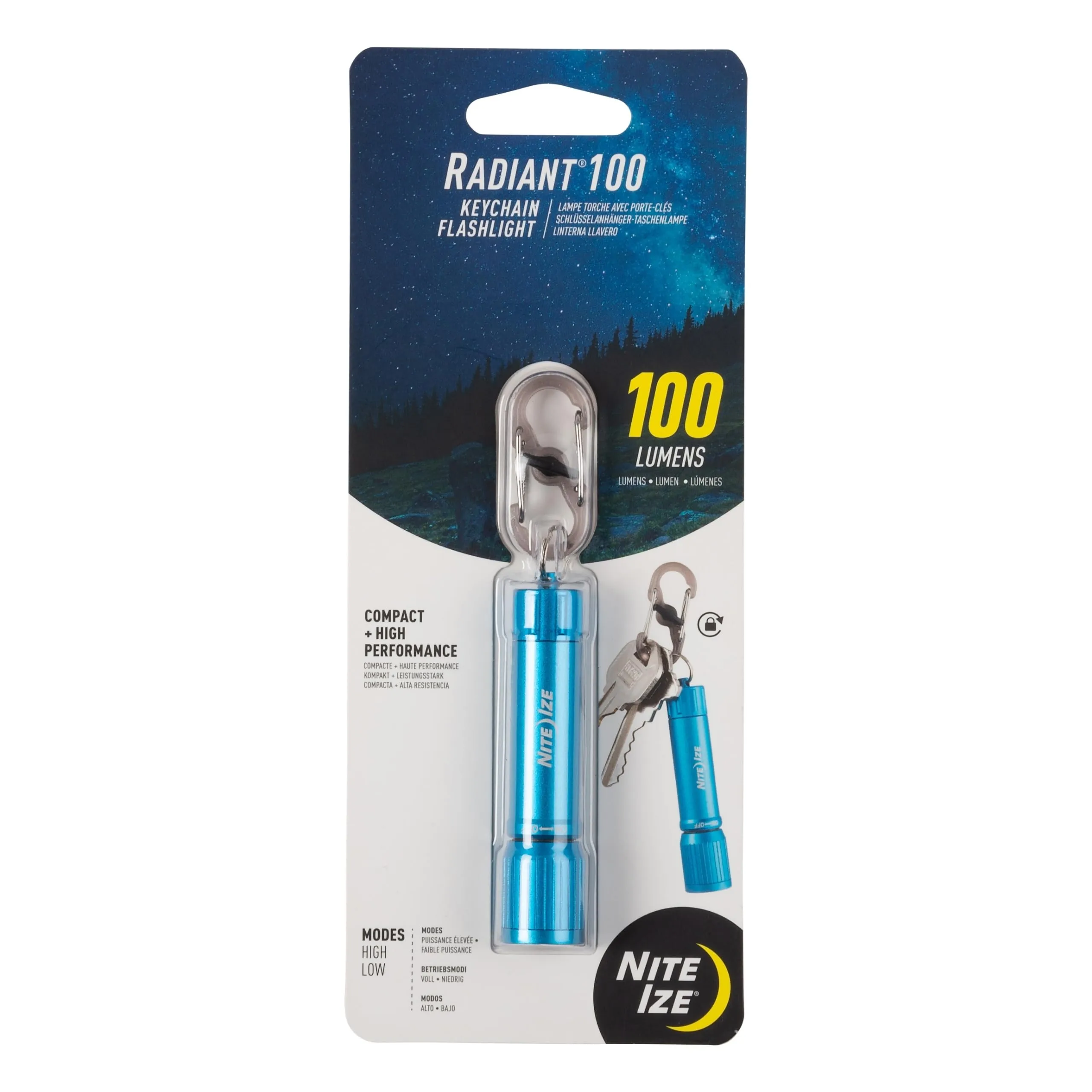 NITE-IZE Radiant 100 Keychain Flashlight - Waterproof Mini Flashlight
