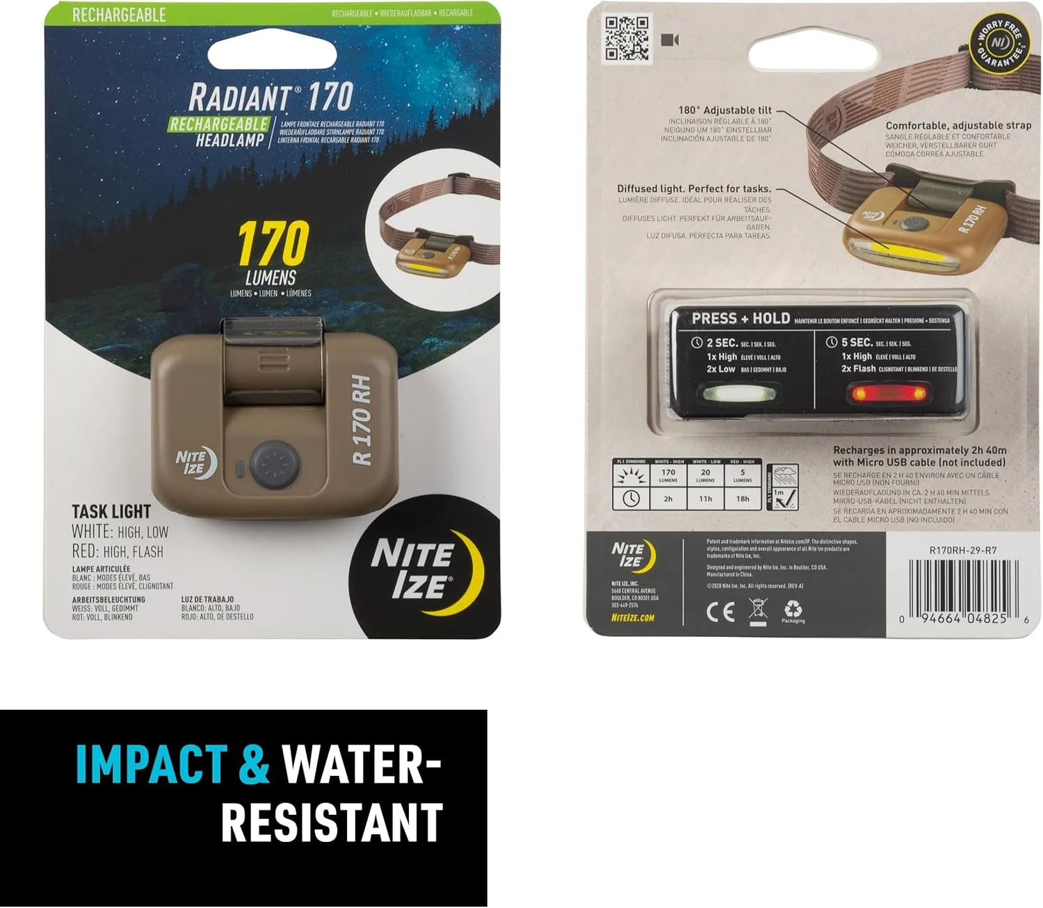 NITE IZE Radiant 170 Rechargeable Headlamp