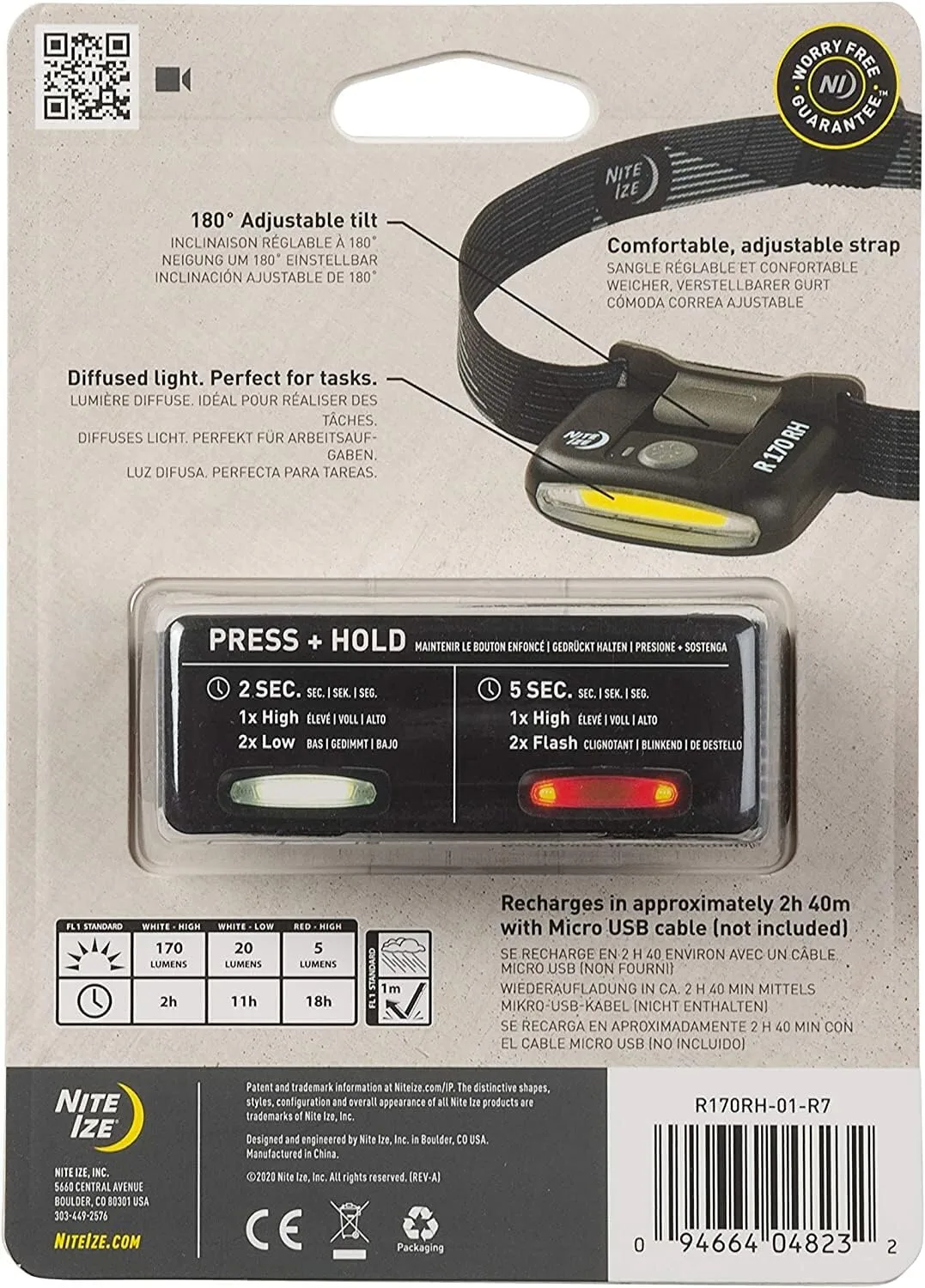 NITE IZE Radiant 170 Rechargeable Headlamp