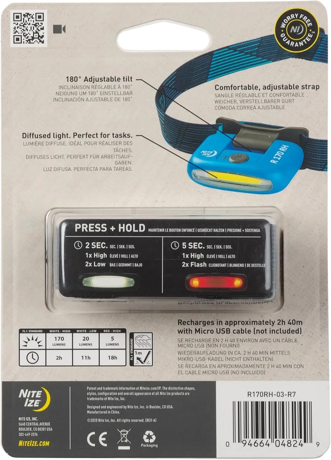 NITE IZE Radiant 170 Rechargeable Headlamp
