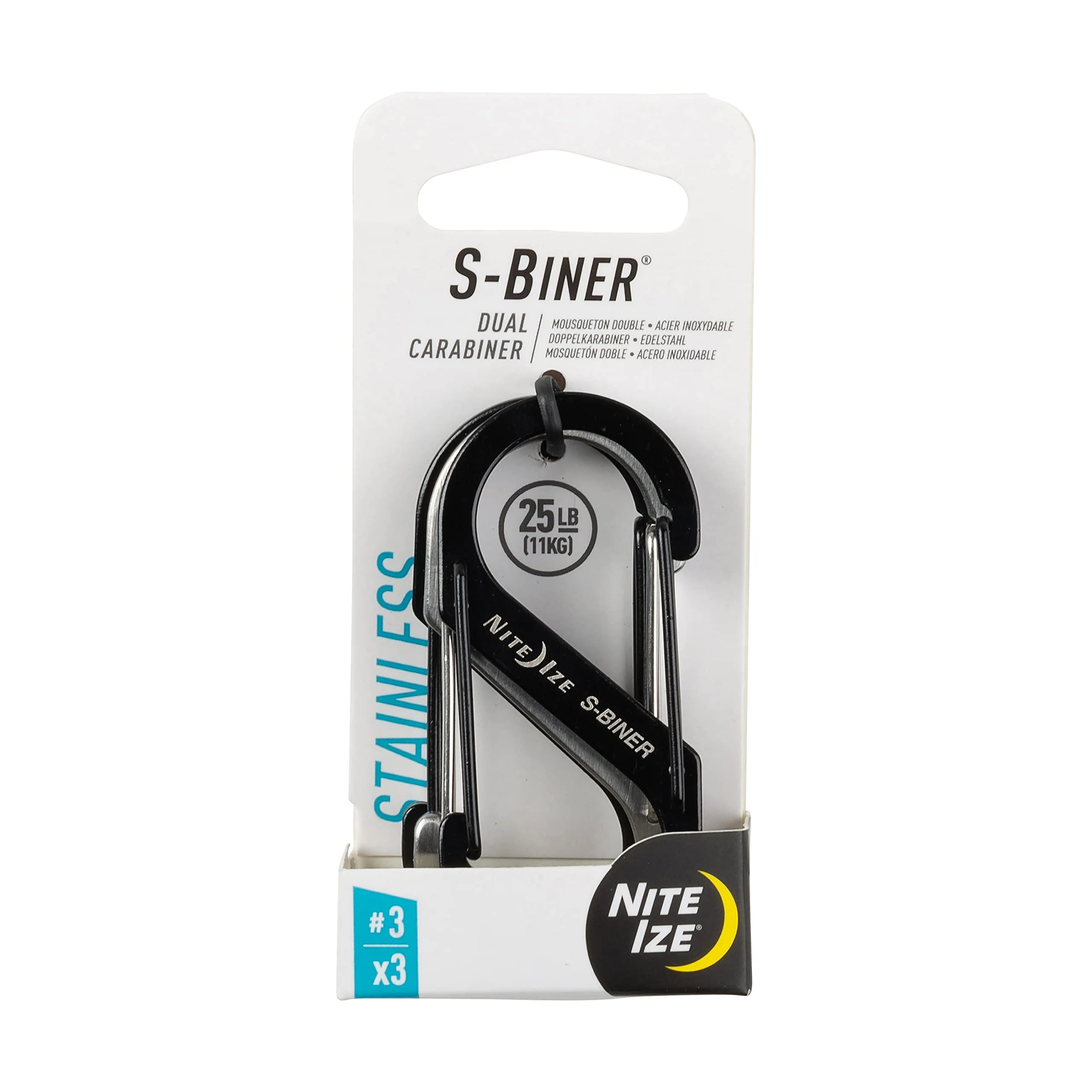 NITE IZE S-Biner Stainless Steel Dual Carabiner 3 Pack
