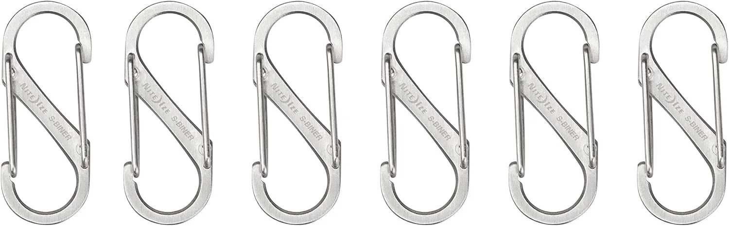 S-Biner Stainless Steel Dual Carabiner #1 - 6 Pack - Stainless