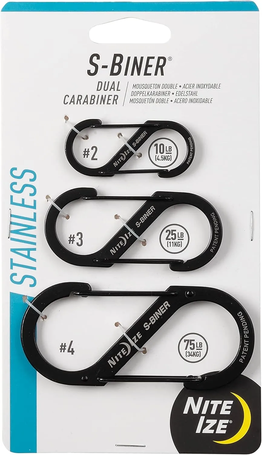 NITE IZE S-Biner Stainless Steel Dual Carabiner 3 Pack