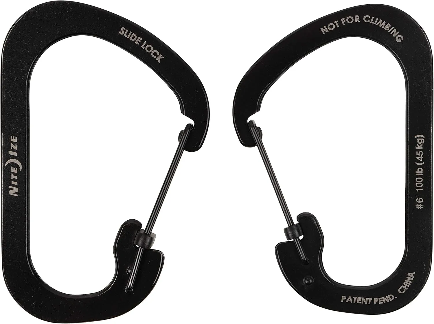 Nite Ize SlideLock Carabiner Stainless Steel 1 Count (Pack of 1) Black