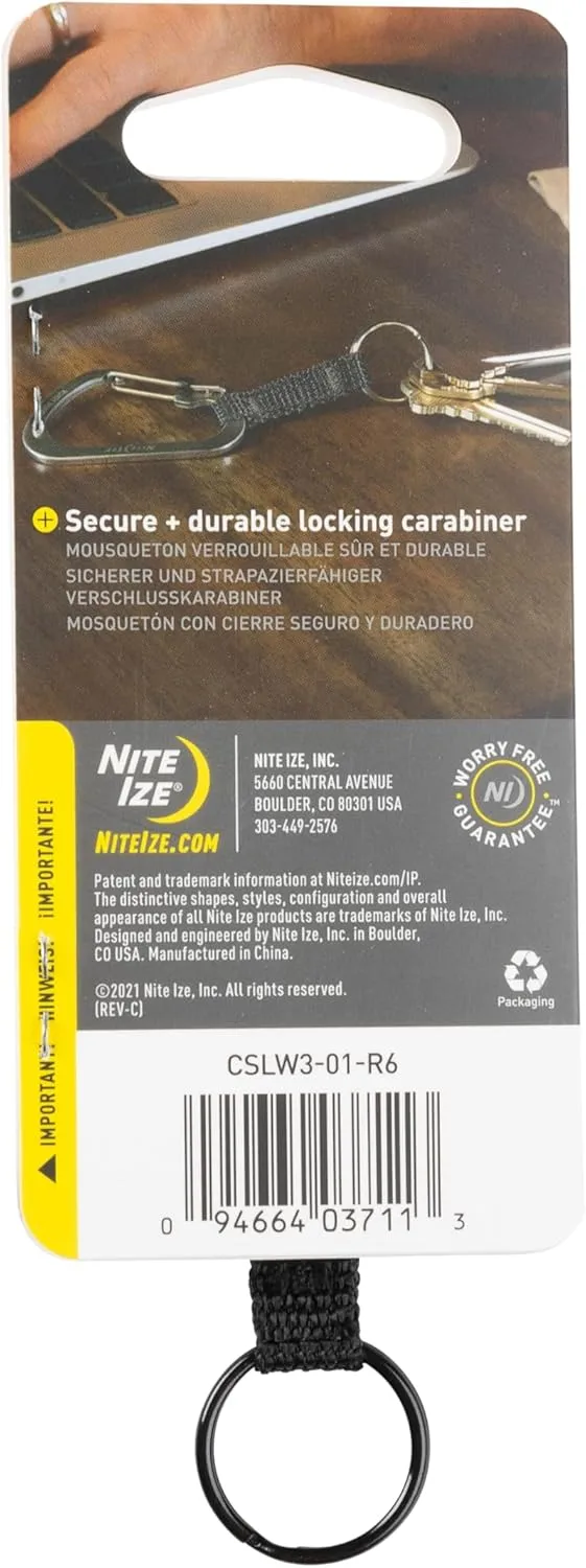 NITE IZE SlideLock Key Ring #3 Locking Carabiner