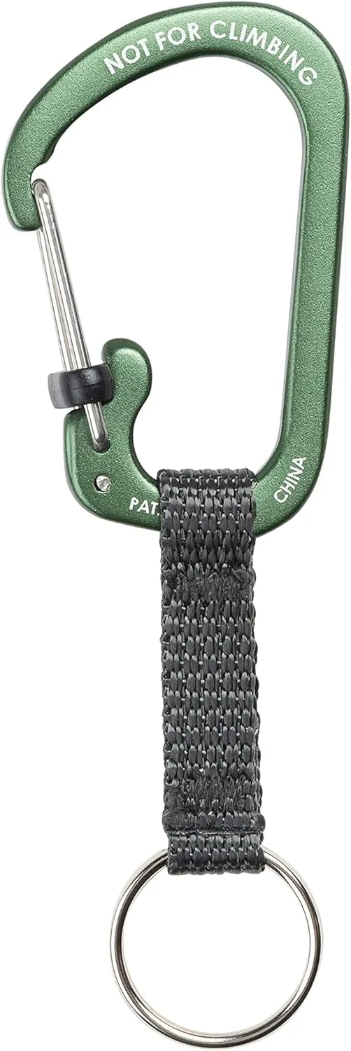 Nite Ize SlideLock Key Ring, Locking Carabiner Key Chain with Webbing