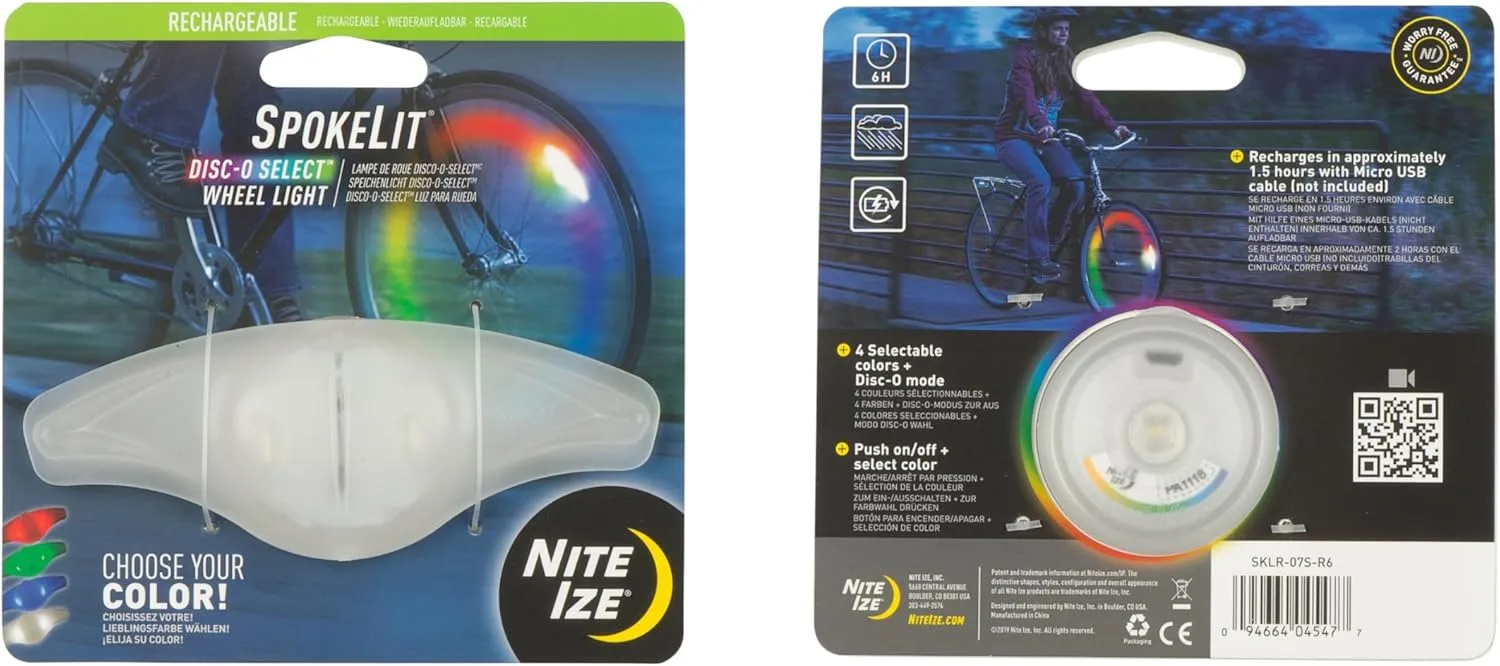Nite Ize SpokeLit Wheel Light - Bicycle Spoke Light for Visibility and Safety - LED Lights for Bike Wheels