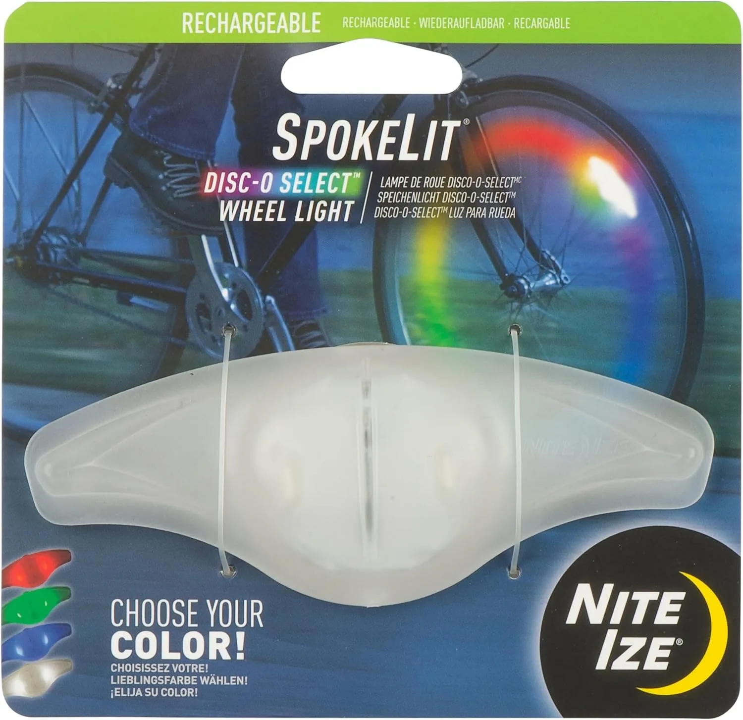 Nite Ize SpokeLit Wheel Light - Bicycle Spoke Light for Visibility and Safety - LED Lights for Bike Wheels