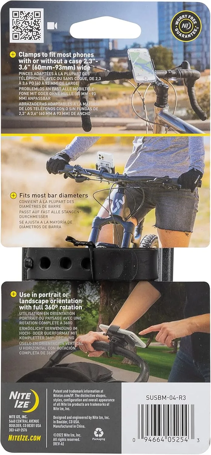 NITE IZE Squeeze Rotating Smartphone Bar Mount - Bike Handlebar Phone Holder