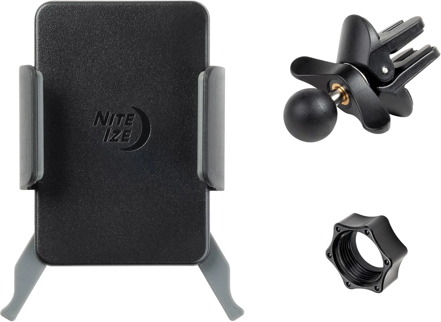 Nite Ize Squeeze Universal Vent Mount - Phone Mount for Car Vent - Sturdy Phone Mount & Holder with Ball Joint - Black