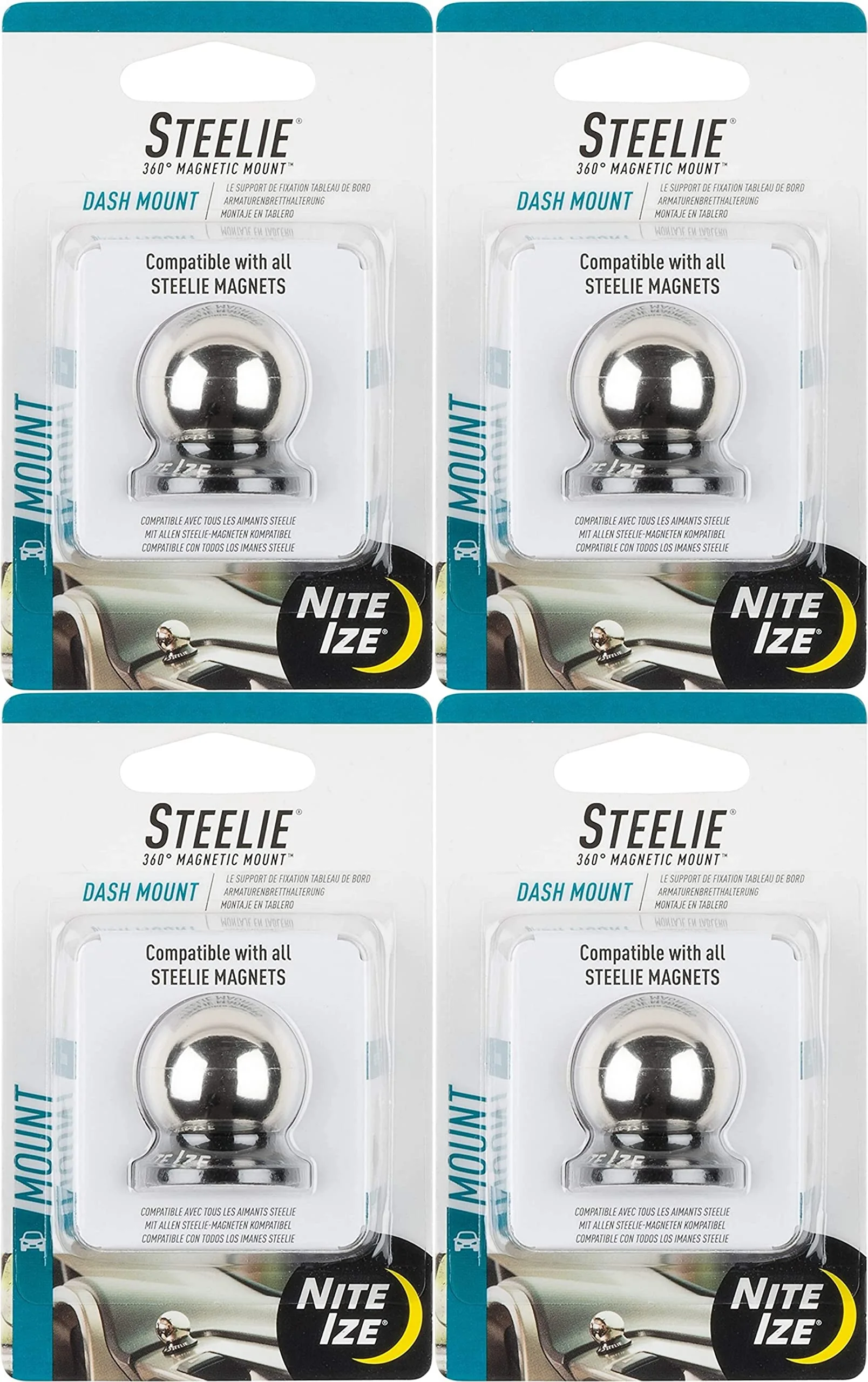 Nite Ize Steelie Dash Ball Component Kit Replacement Phone Mount Parts (4-Pack)