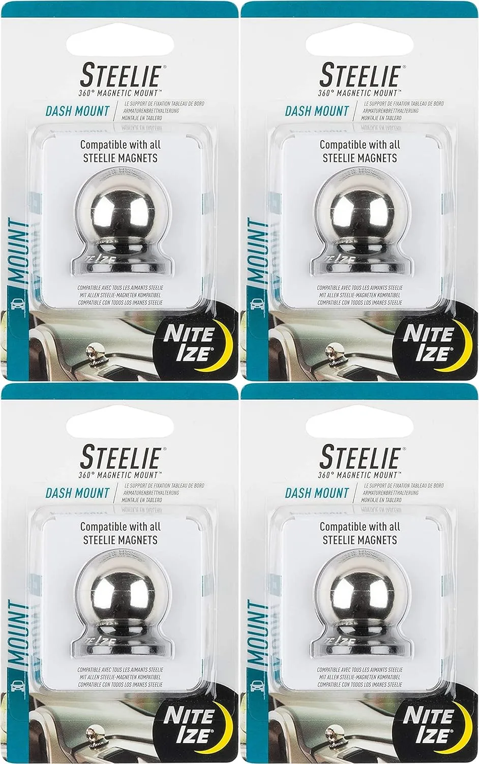 Nite Ize Steelie Dash Ball Component Kit Replacement Phone Mount Parts (4-Pack)