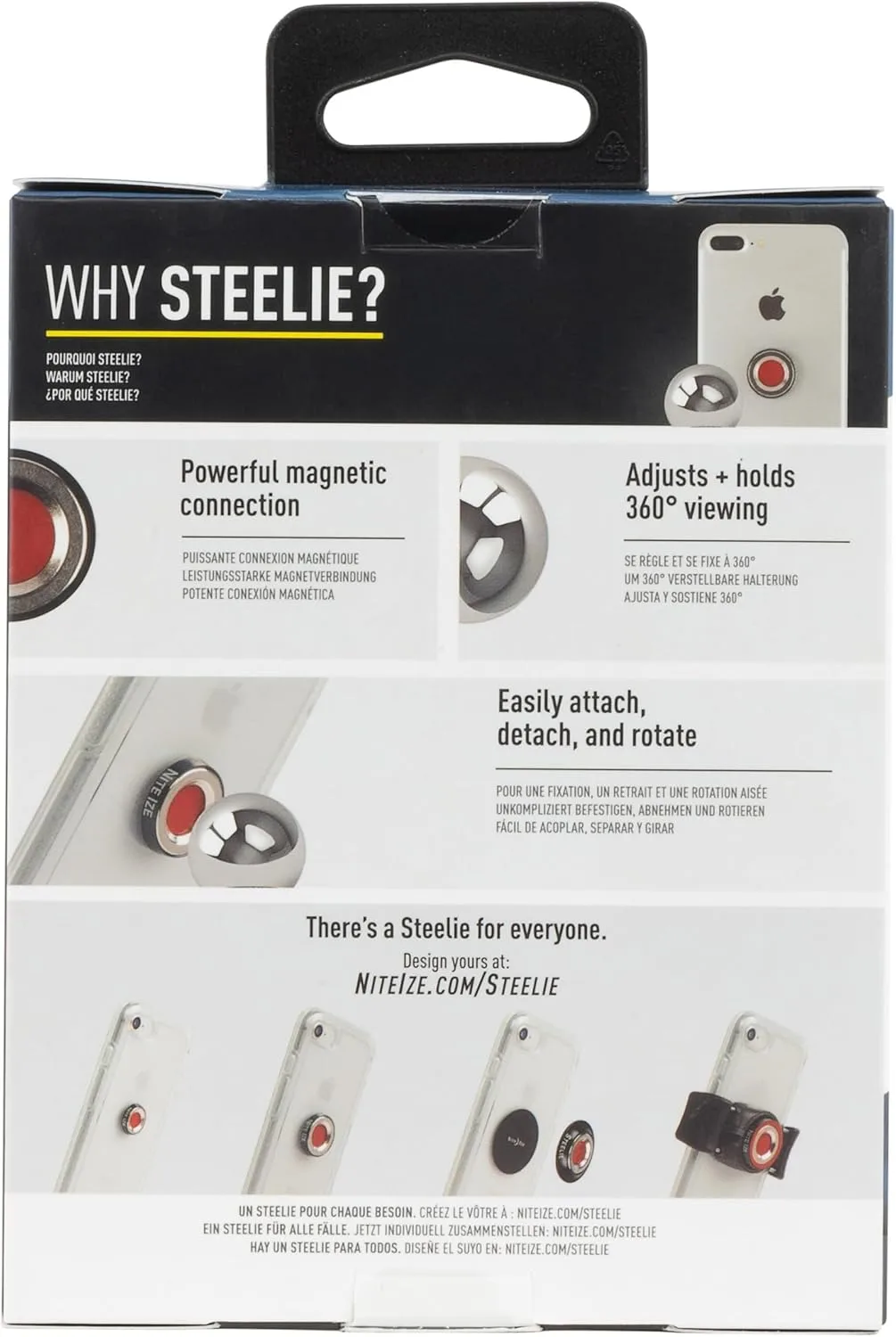 Nite Ize Steelie Pedestal Mount - Tabletop Stand Compatible with MagSafe iPhones & Tablets - Magnetic Desk Phone Mount