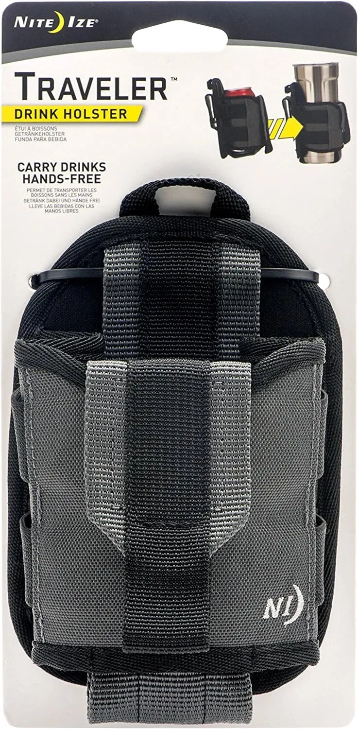 Nite Ize Traveler Drink Holster - Traveler & Water Bottle Holder for Hands-Free Use