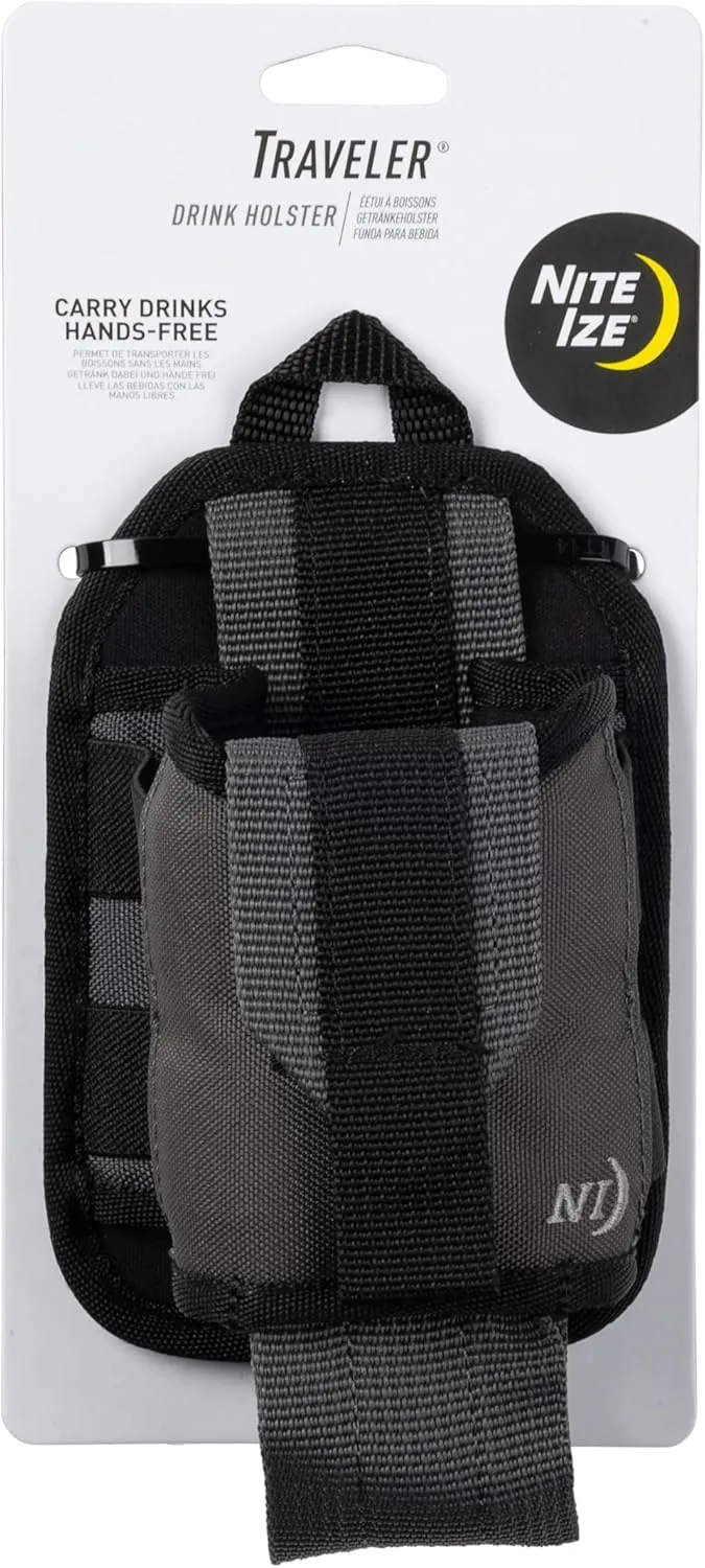 Nite Ize Traveler Drink Holster - Traveler & Water Bottle Holder for Hands-Free Use