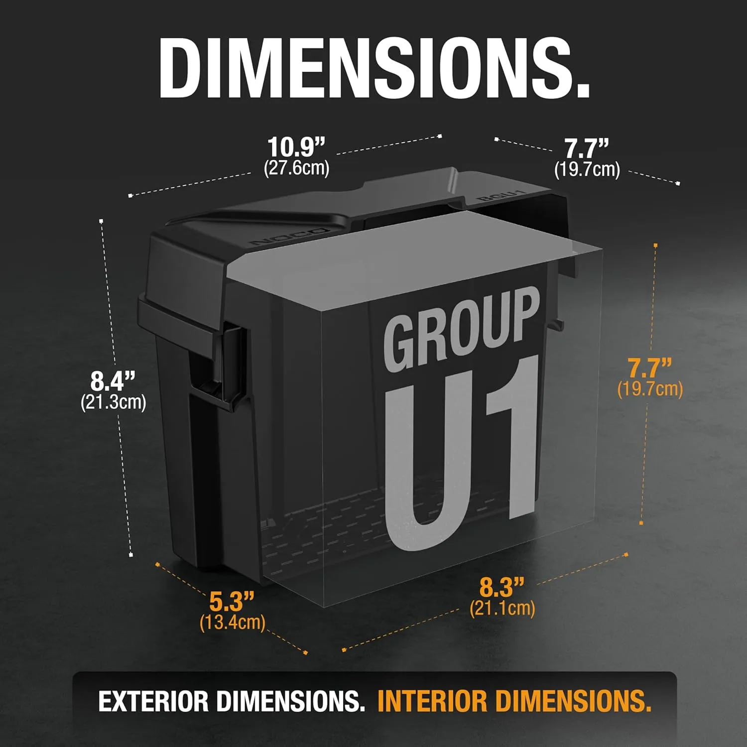 NOCO Snap-Top BGU1 Battery Box, Group U1 12V Battery Box for Lawn and Garden, Generators, Gate Openers and Equipment