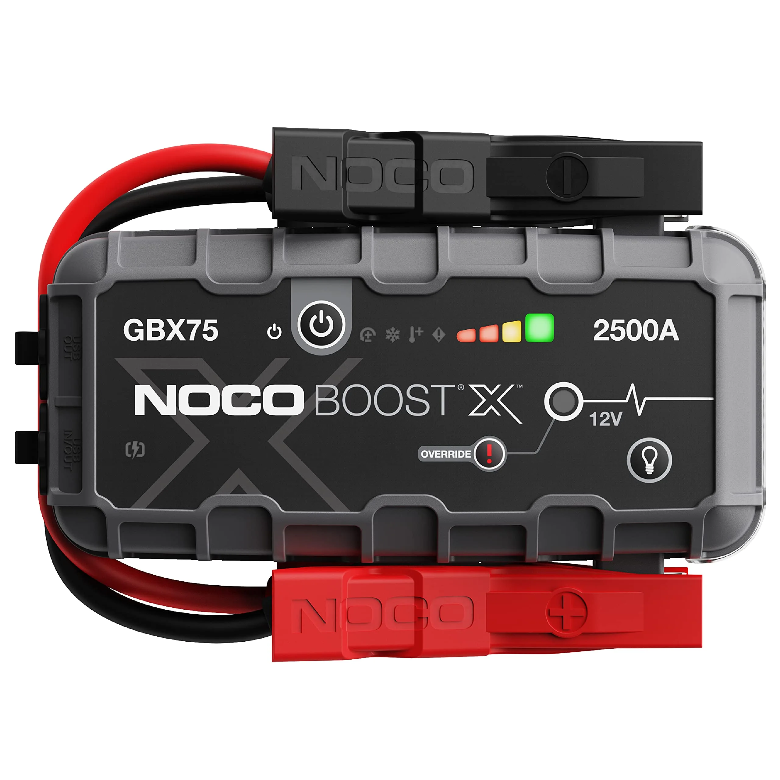 NOCO Boost X GBX75: 2500A UltraSafe Jump Starter – 12V Lithium Battery Booster Pack, Portable Jump Box, Power Bank & Jumper Cables - for 6.5L Gas and 4.0L Diesel Engines