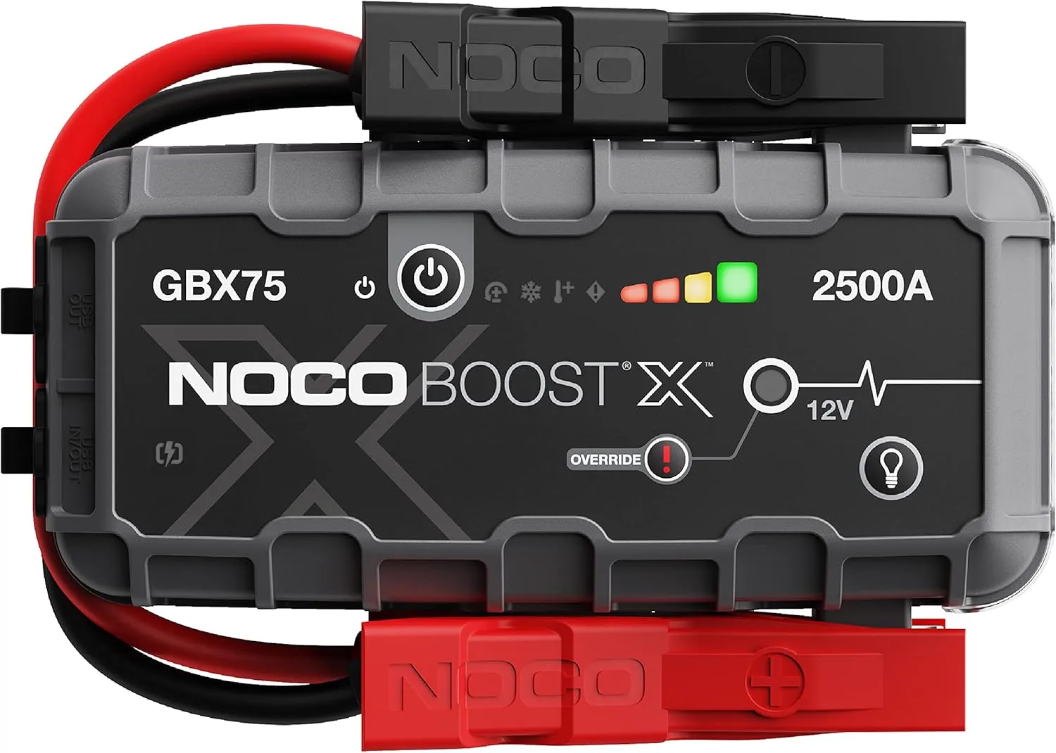 NOCO Boost X GBX75: 2500A UltraSafe Jump Starter – 12V Lithium Battery Booster Pack, Portable Jump Box, Power Bank & Jumper Cables - for 6.5L Gas and 4.0L Diesel Engines