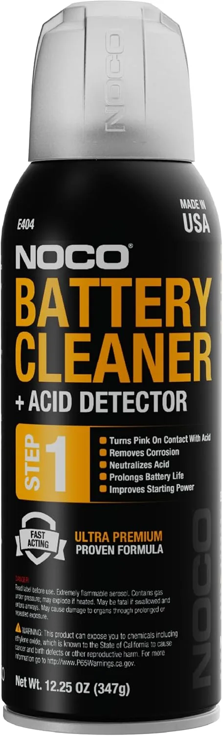 NOCO E404 12.25 Oz Battery Terminal Cleaner Spray and Corrosion Cleaner with Acid Detector 12.25 Ounce (Pack of 1)