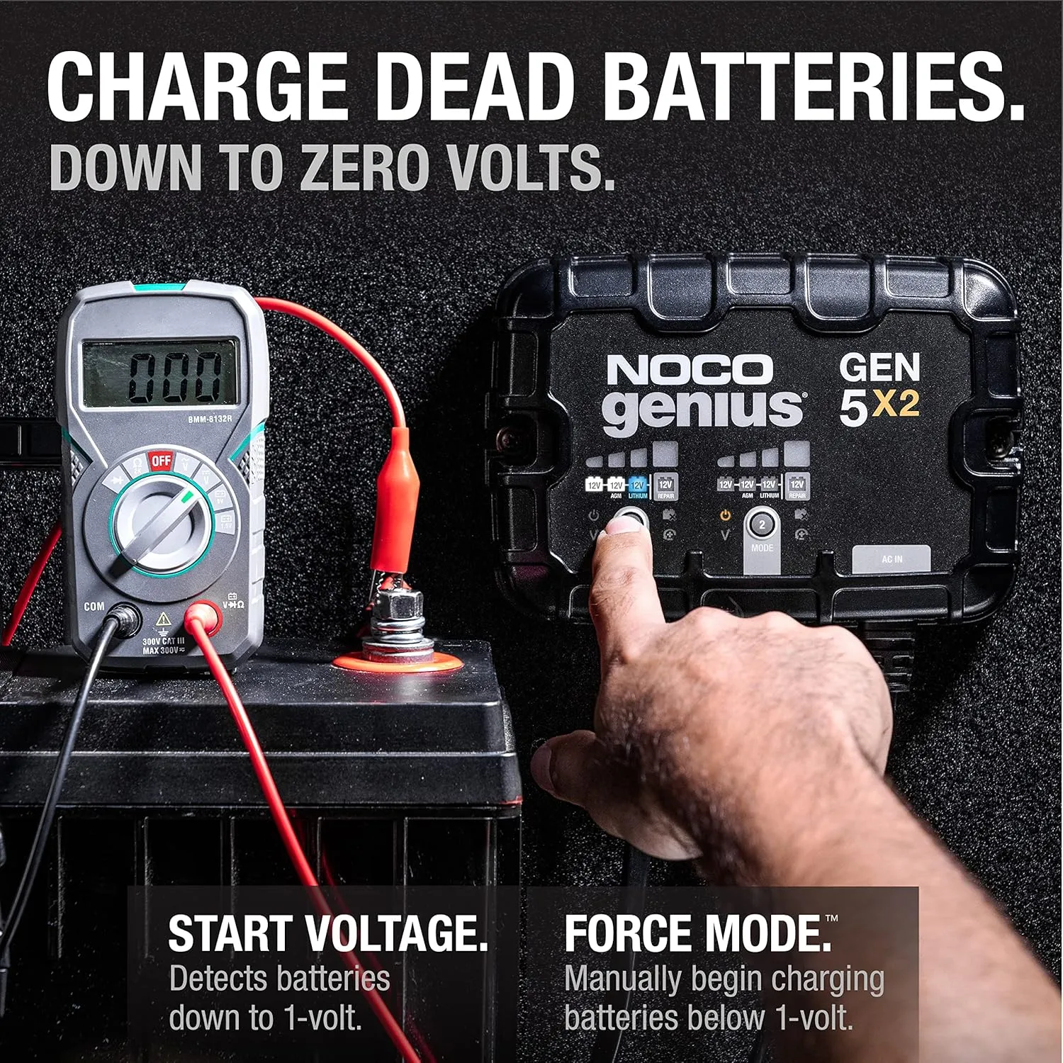 NOCO Genius GEN5X2 2-Bank 10A Onboard Battery Charger - 12V Waterproof Marine