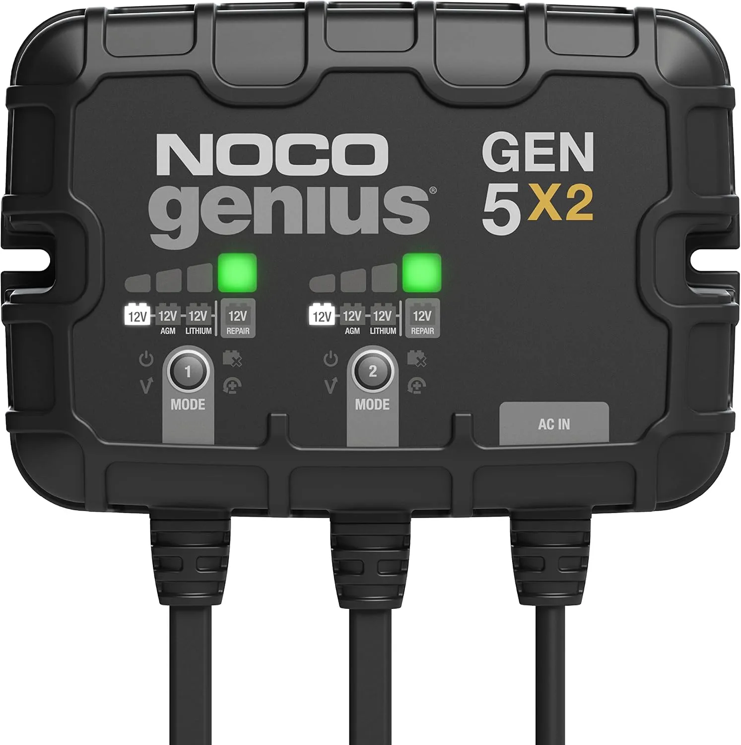 NOCO Genius GEN5X2 2-Bank 10A Onboard Battery Charger - 12V Waterproof Marine