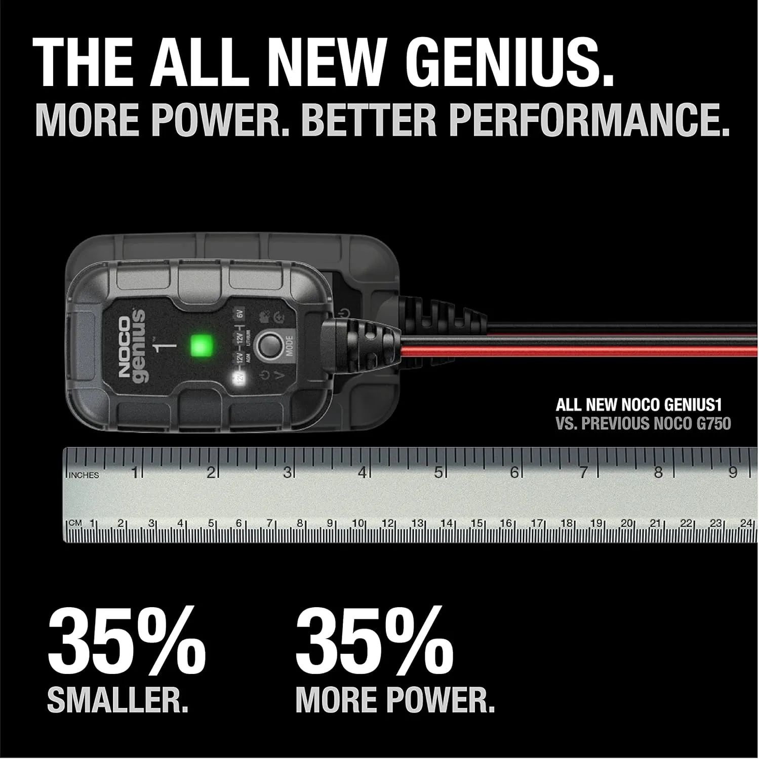 NOCO GENIUS1: 1A 6V/12V Smart Battery Charger – Automatic Maintainer