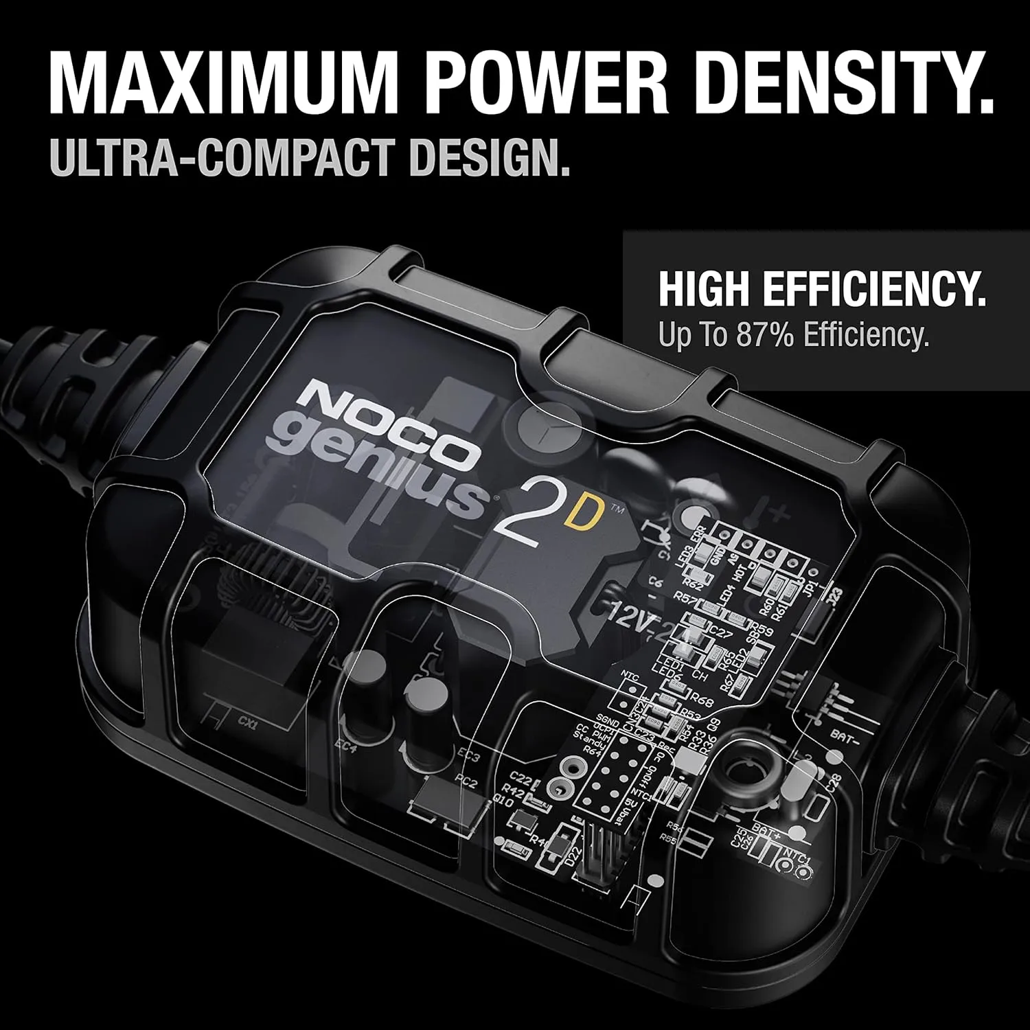 NOCO GENIUS2D 2A 12V Smart Onboard Direct-Mount Battery Charger – Trickle Charger & Desulfator