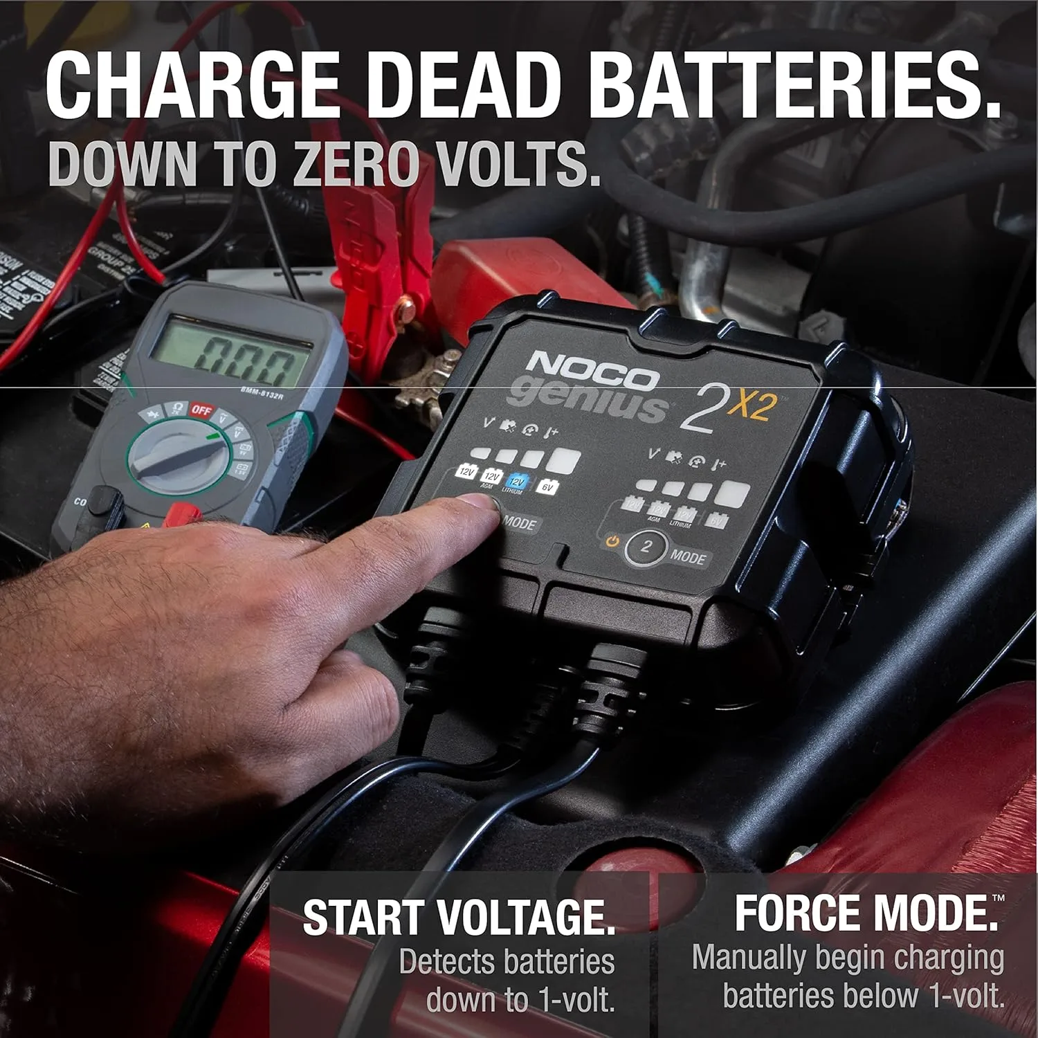 NOCO GENIUS2X2 4A 2-Bank Smart Battery Charger - 6V/12V