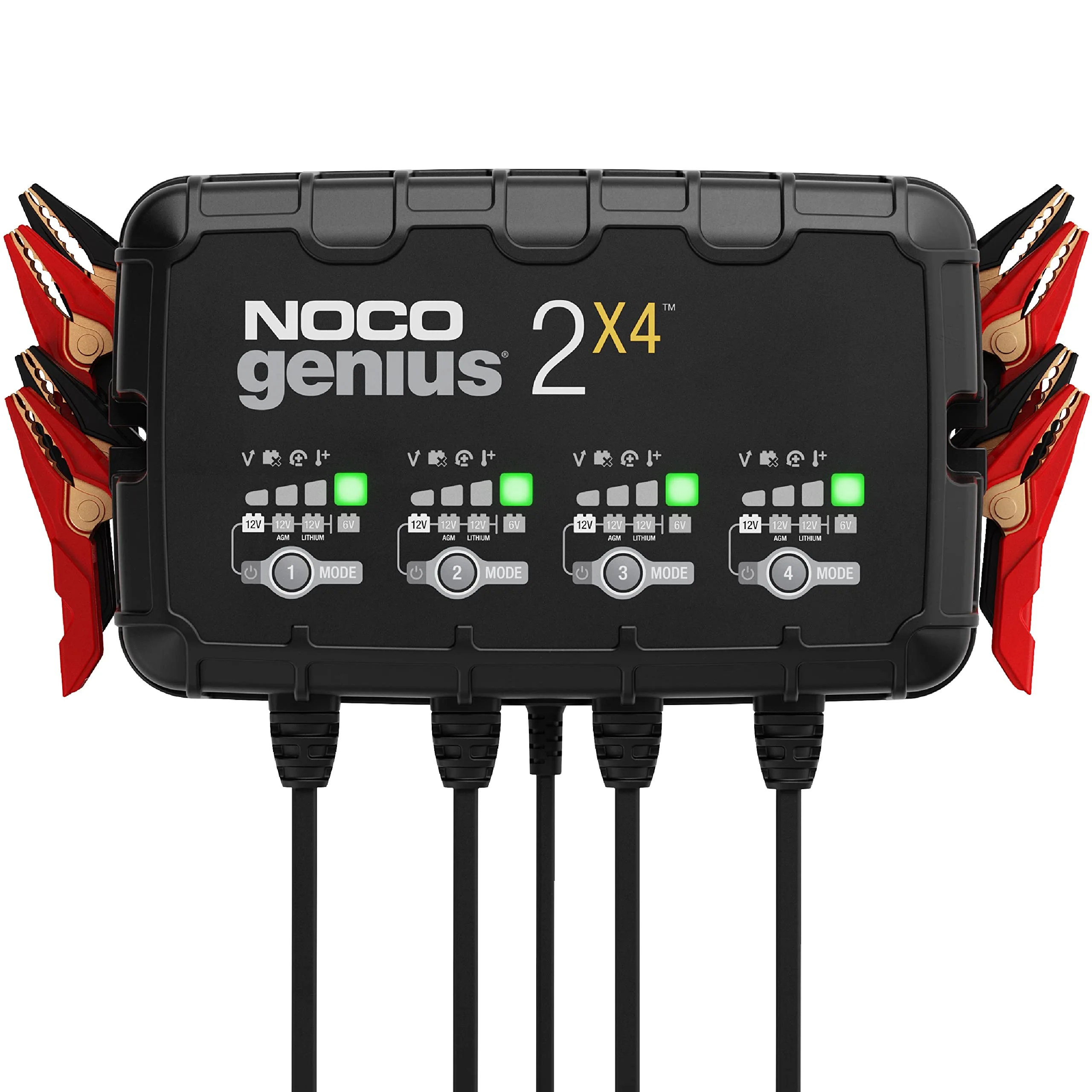 NOCO GENIUS2X4 8A 4-Bank Smart Battery Charger (2A/Bank)