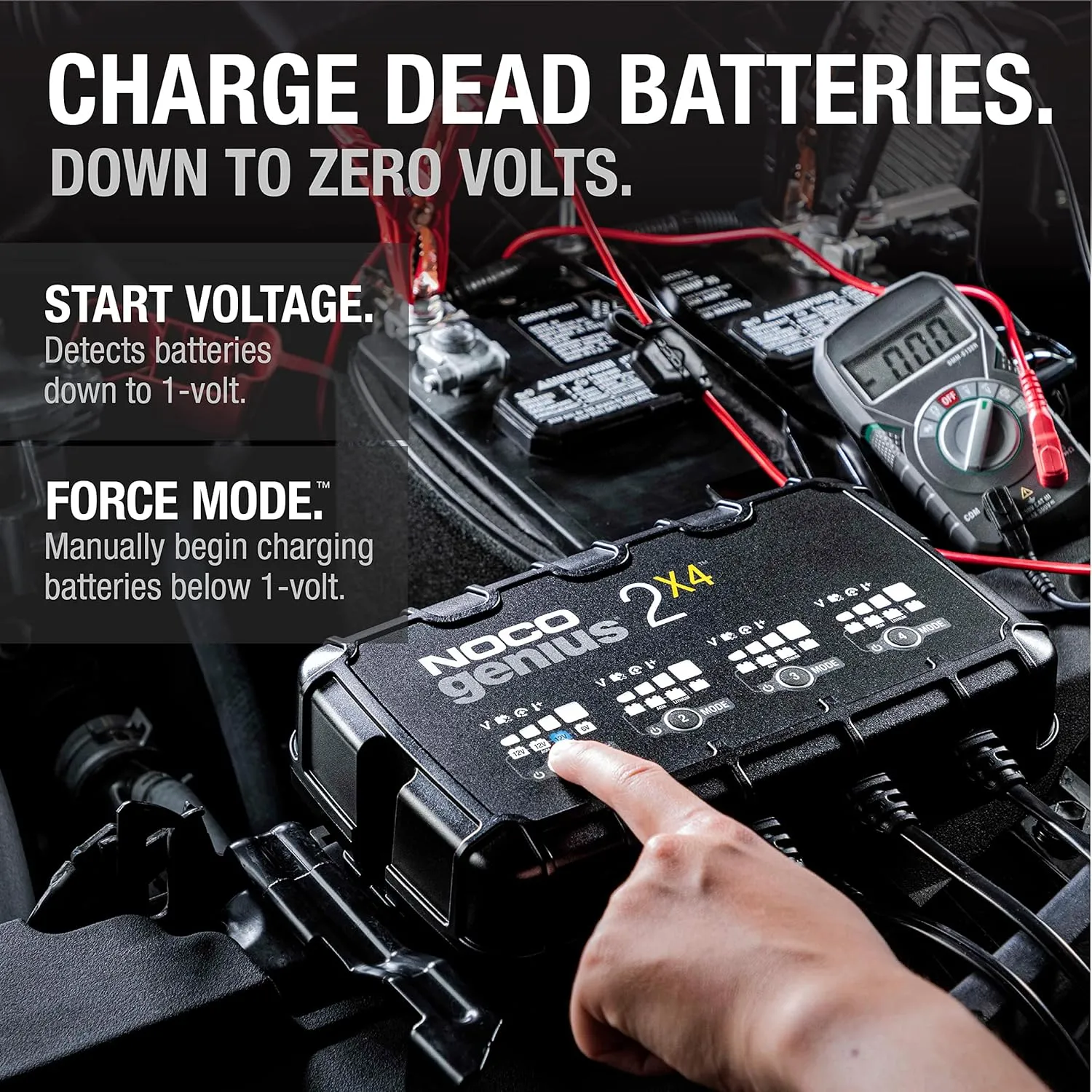 NOCO GENIUS2X4 8A 4-Bank Smart Battery Charger (2A/Bank)