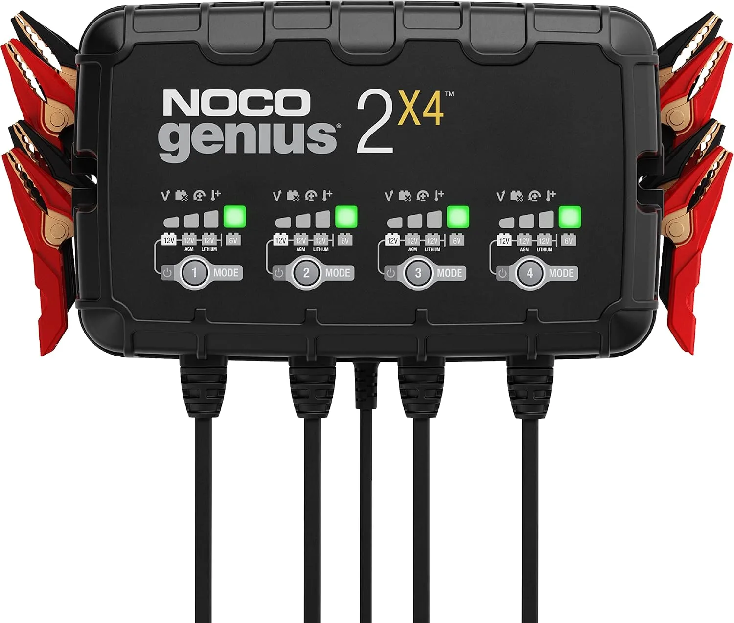 NOCO GENIUS2X4 8A 4-Bank Smart Battery Charger (2A/Bank)