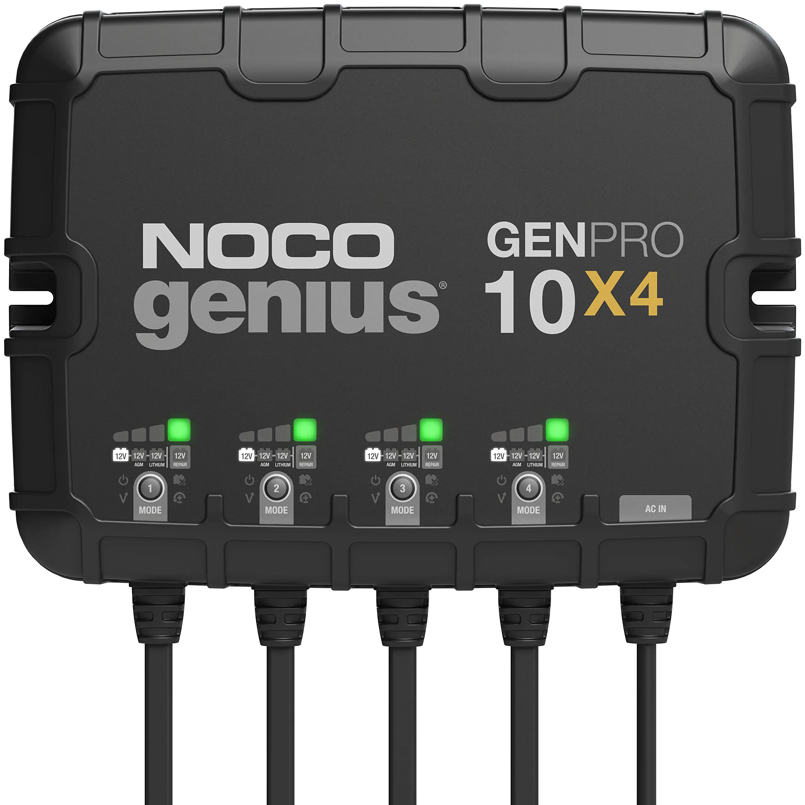 NOCO GENPRO10X4 4-Bank 40A Onboard Battery Charger – 10A/Bank, IP68 Marine