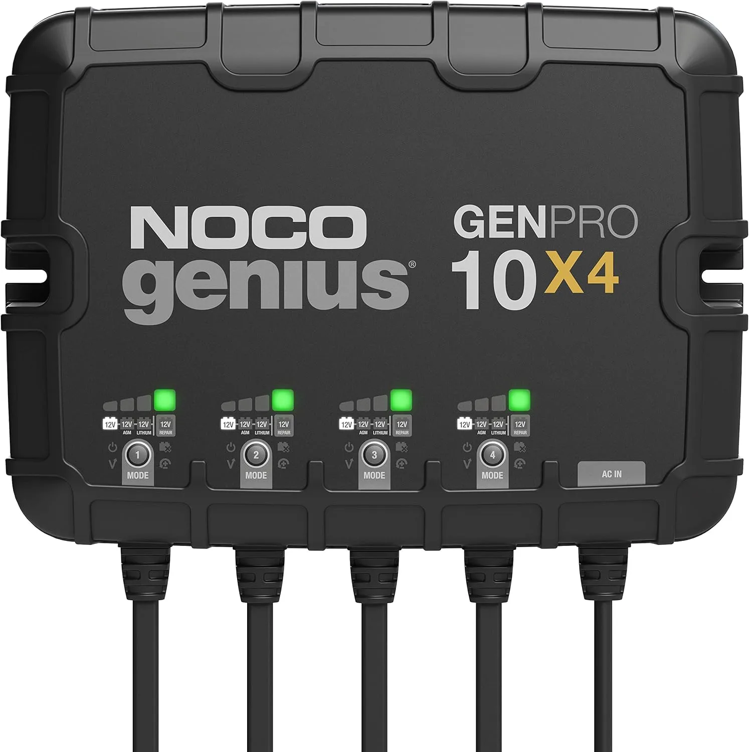 NOCO GENPRO10X4 4-Bank 40A Onboard Battery Charger – 10A/Bank, IP68 Marine