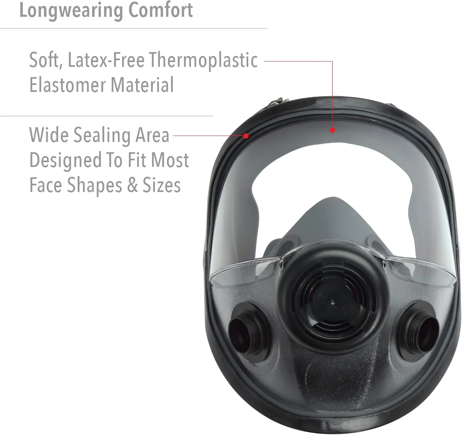 North 5400 Series Niosh-Approved Full Facepiece Respirator, Med/Large (54001) 1 Count (Pack of 1)