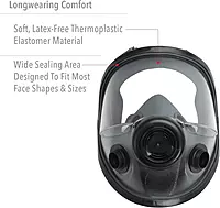 North 5400 Series Niosh-Approved Full Facepiece Respirator, Med/Large (54001) 1 Count (Pack of 1)