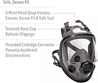 North 5400 Series Niosh-Approved Full Facepiece Respirator, Med/Large (54001) 1 Count (Pack of 1)