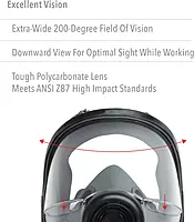 North 5400 Series Niosh-Approved Full Facepiece Respirator, Med/Large (54001) 1 Count (Pack of 1)