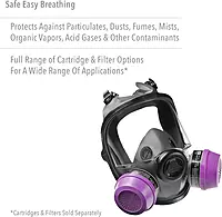 North 5400 Series Niosh-Approved Full Facepiece Respirator, Med/Large (54001) 1 Count (Pack of 1)