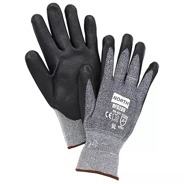 Cut Resistant Gloves, Gray/Black, L, PR