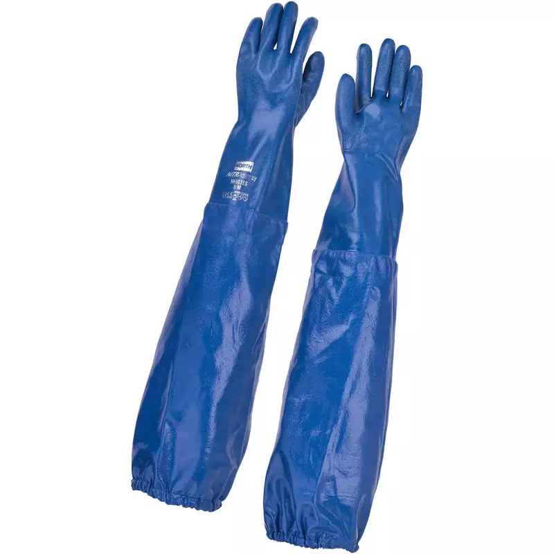 North Nitri-Knit Supported Nitrile Gloves, Blue, Large, 1 Pair
