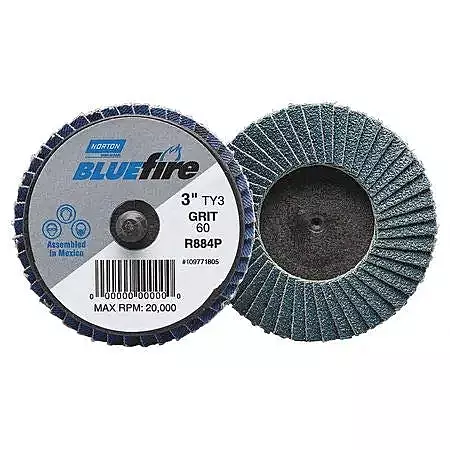 Flap Disc, Crs, Grit 40, TY 3, 2in, Bluefire (3 Pieces)