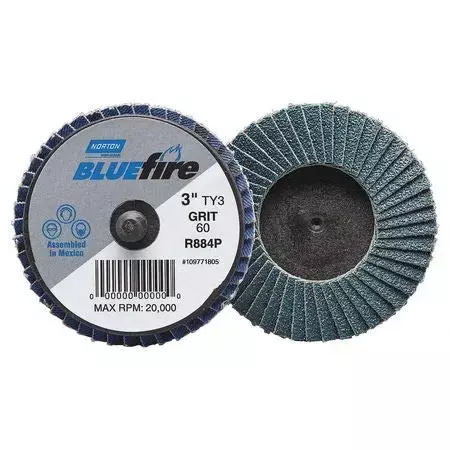 Flap Disc, Crs, Grit 40, TY 3, 2in, Bluefire (3 Pieces)