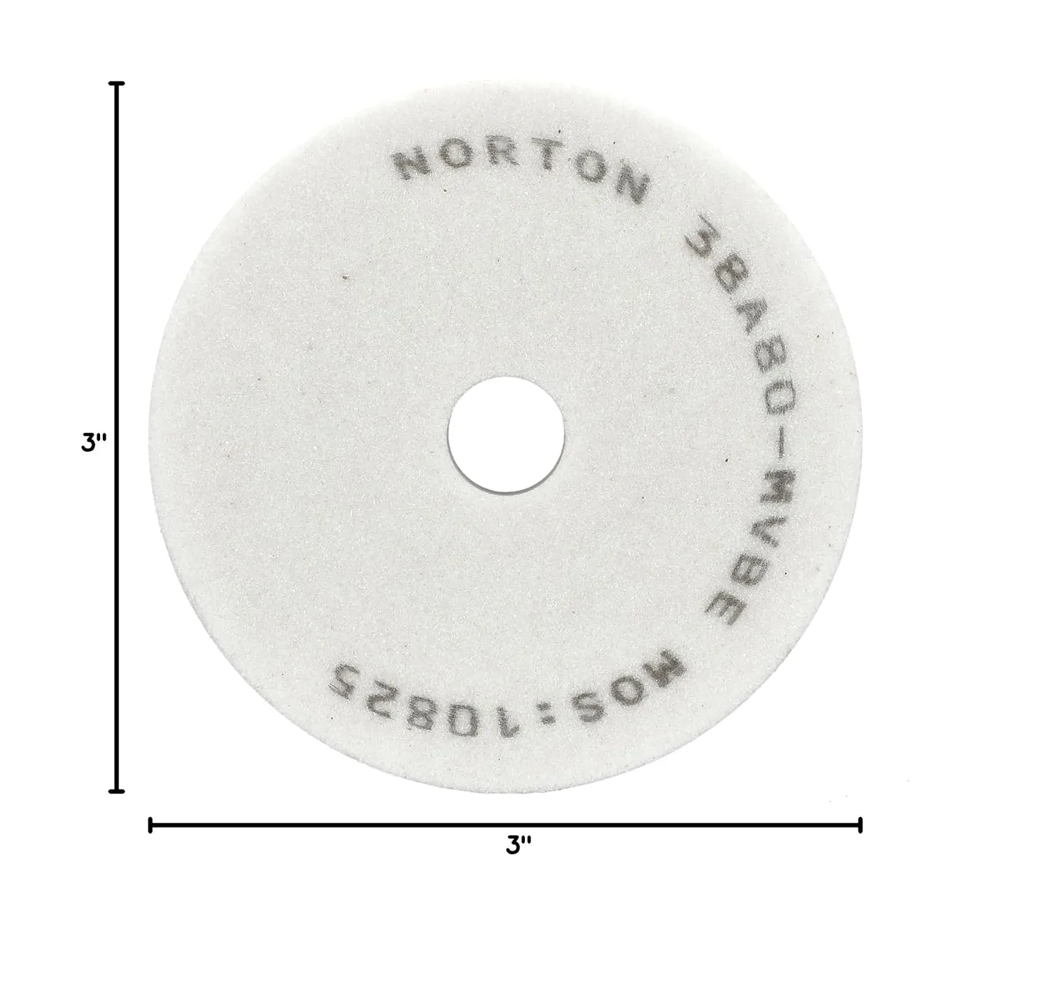 NORTON 38A80-MVBE 80 Grit Aluminum Oxide Internal Grinding Wheel - 3in x 1in x 1/2in, Pack of 5