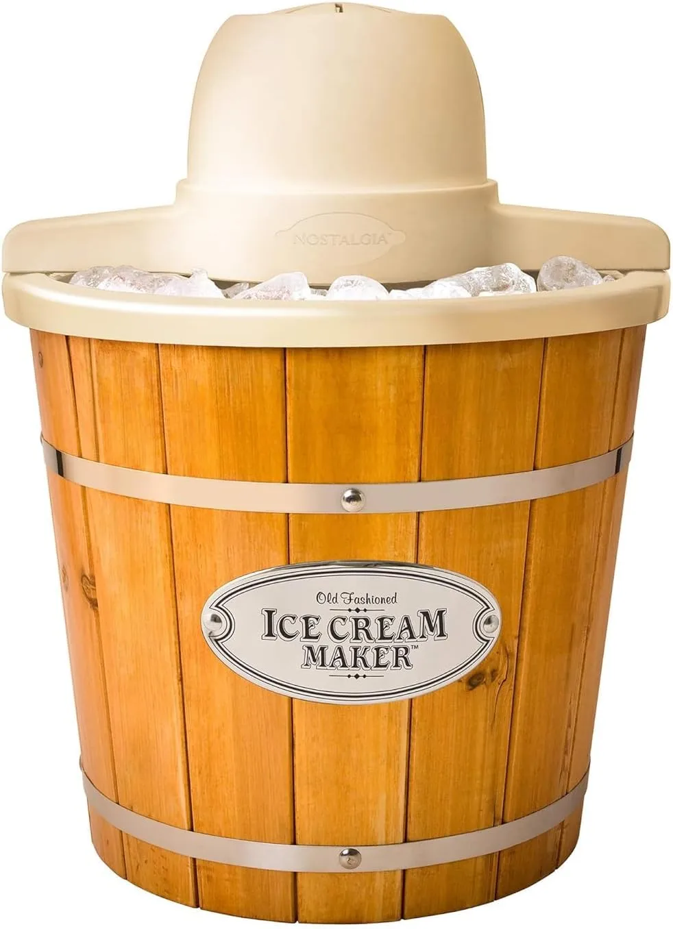 NOSTALGIA 4-Quart Electric Ice Cream Maker - Old Fashioned Design