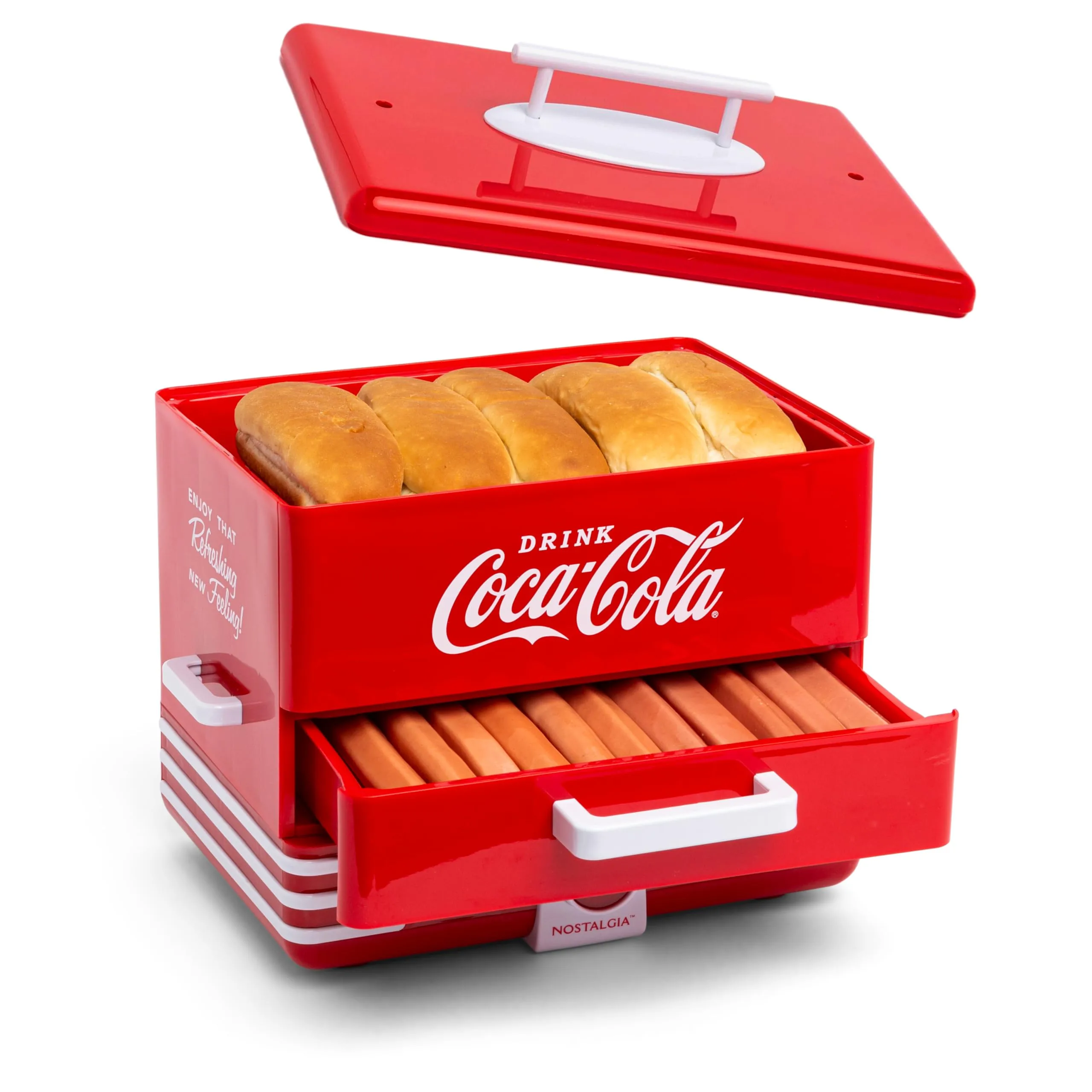 NOSTALGIA Extra Large Diner-Style Hot Dog Steamer & Bun Warmer