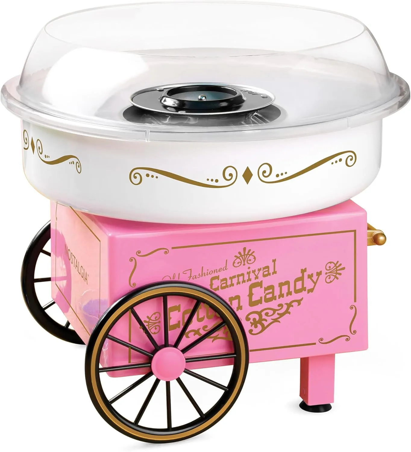 Nostalgia Cotton Candy Machine - Retro Cotton Candy Machine for Kids with 2 Reusable Cones, 1 Sugar Scoop