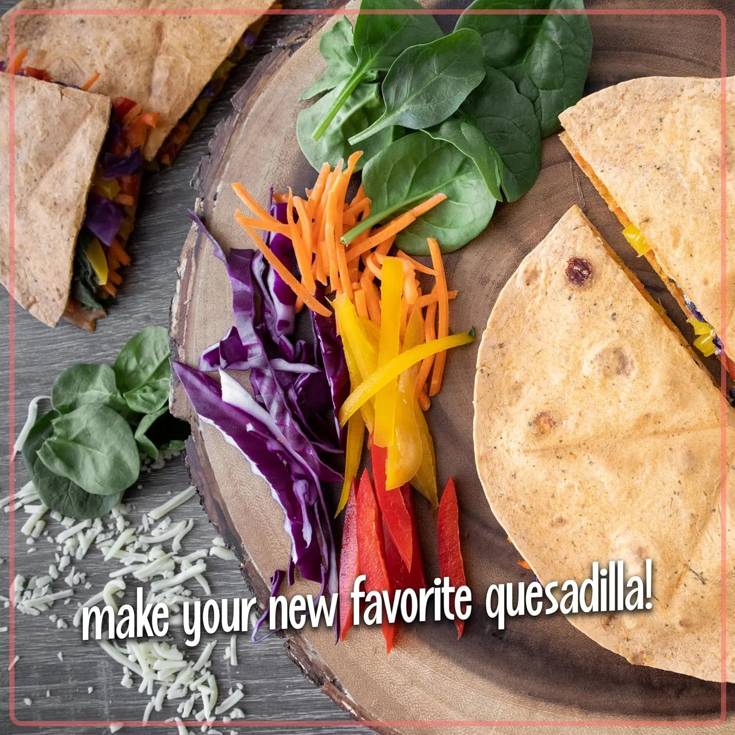 Nostalgia 6-Wedge Electric Quesadilla Maker with Extra Stuffing Latch, 8-inch, Red Original