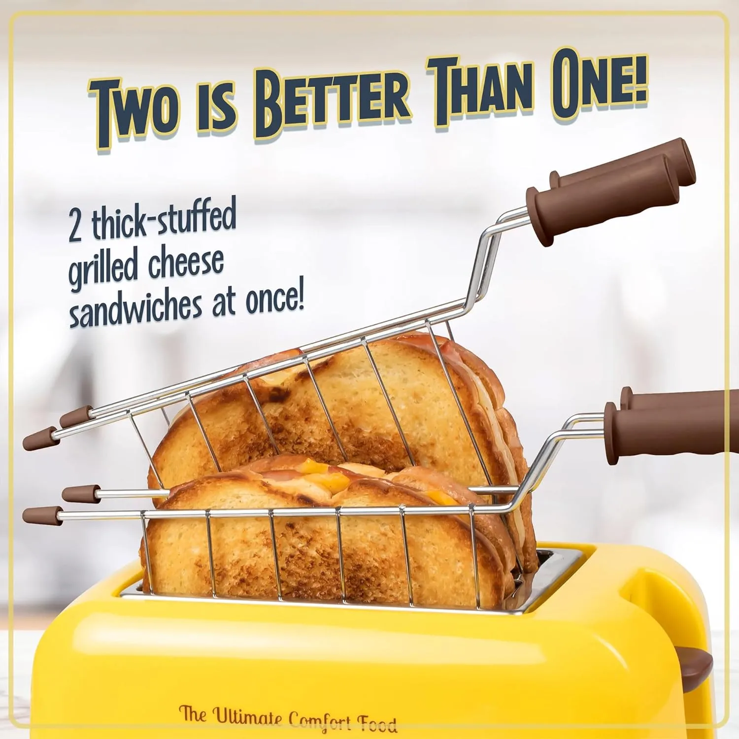 NOSTALGIA Grilled Cheese Sandwich Toaster with Easy-Clean Toasting Baskets and Adjustable Toasting Dial