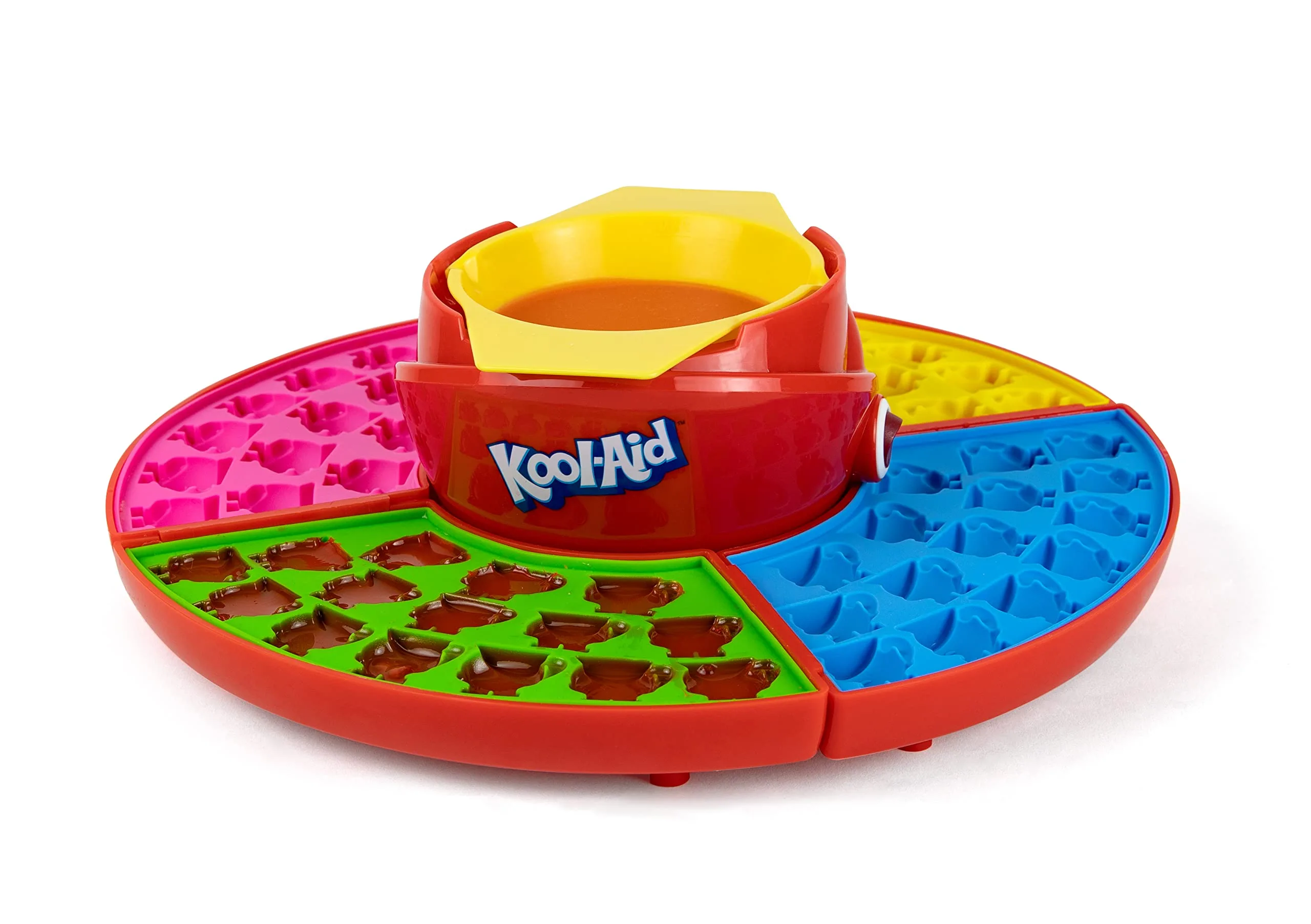 Nostalgia KAGCM200RD Gummy Candy Making Kit-Silicone Kool-Aid Man Shaped Molds Heated Base and Melting Pot Included-Family